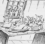 drawing of dinner table