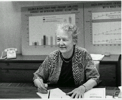 Ida Merriam at her desk
